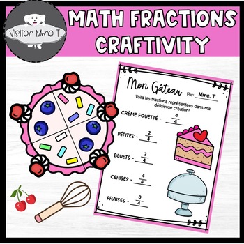 Preview of FRENCH Fractions Cake Craftivity/ Gâteau de Fractions (les maths)