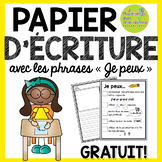 FREE French Writing Paper with Built In Success Criteria -