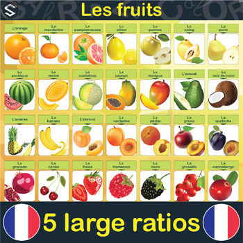 Preview of FRENCH Fruits Vocabulary Large Posters (118.9x84.1cm)- LES FRUITS.
