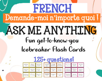 Preview of FRENCH Fun Back to School Icebreaker- Get to know you - Ask me anything