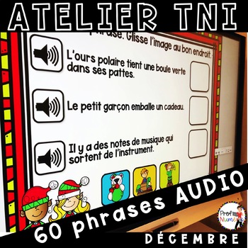Preview of French Christmas Activity - Smartboard game - 60 Phrases AUDIO DÉCEMBRE