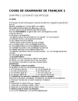 Preview of FRENCH GRAMMAR BOOKLET