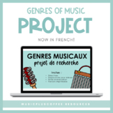 FRENCH Genres of Music Research Project for Google Slides™