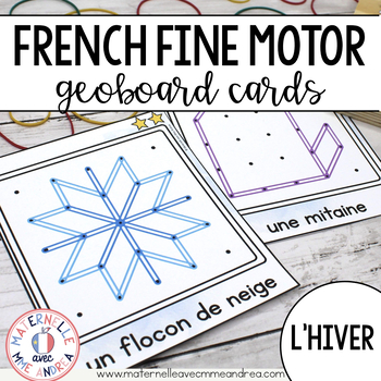 Preview of FRENCH Geoboard Winter Math Centre - Centres de mathématiques (hiver) - Géoplans