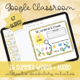 FRENCH Google Classroom Summer Vocabulary Activities + Aud