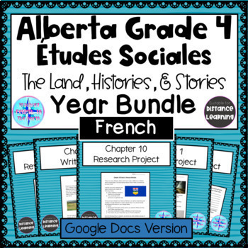 Preview of FRENCH Grade 4 Social Studies Alberta - FULL YEAR BUNDLE - Google Docs Version