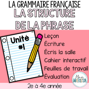 Preview of Grammaire française unité #1: La structure de la phrase (SVC)