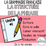 Grammaire française unité #1: La structure de la phrase (SVC)