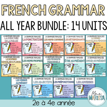 Preview of La grammaire française (unités): Complete Bundle (FRENCH grammar units)