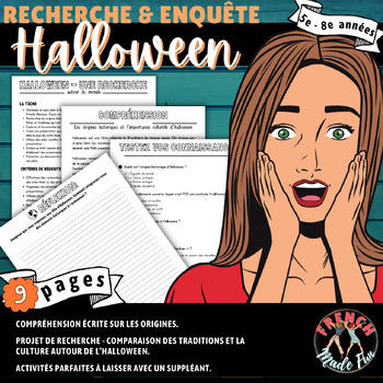 Preview of FRENCH | HALLOWEEN | HISTORY | ORIGINS | READING COMPREHENSION/LECTURE
