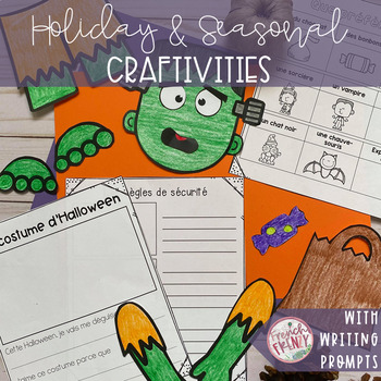 Preview of FRENCH HOLIDAYS AND SEASONAL CRAFT & WRITING ACTIVITIES GROWING BUNDLE