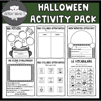 Preview of FRENCH Halloween Activity Packet/ Paquet d'Activités