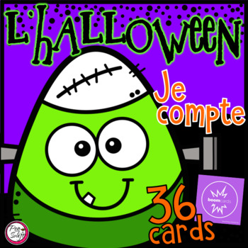 Preview of FRENCH BOOM CARDS • Halloween Counting with Audio
