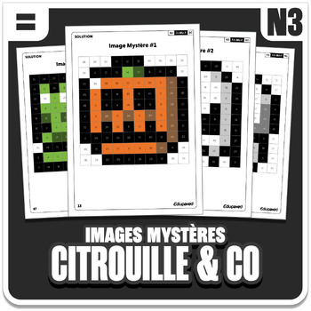 Preview of FRENCH Halloween Mystery Picture Activity Grade 3 Multiplications Divisions 1-9