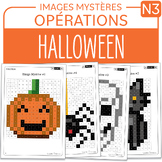 FRENCH Halloween Mystery Pictures Grade 3 Multiplications 