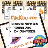 FRENCH Halloween Printable Memory Game + BOOM Cards - L'Halloween