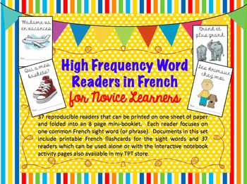 Preview of 37 FRENCH High Frequency (sight) Word Readers for Novice Learners