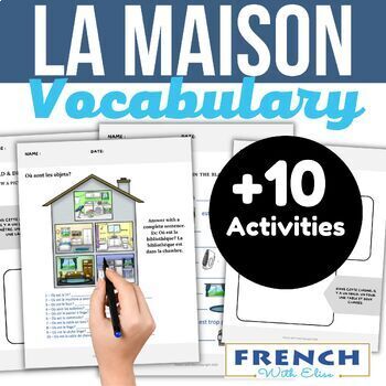 FRENCH - House Vocabulary - Vocabulaire de la maison - Activities ...