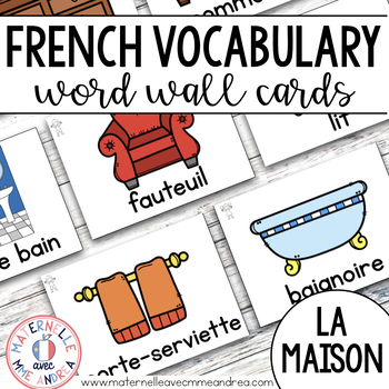 Preview of FRENCH House Word Vocabulary Cards (cartes de vocabulaire - la maison)