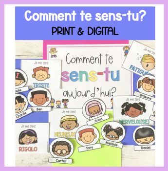 Preview of FRENCH How are you feeling? | Comment te sens-tu aujourd'hui? DIGITAL & EDITABLE