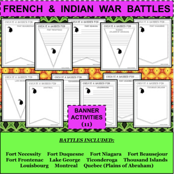 Preview of FRENCH and INDIAN WAR BATTLES Banner Activities - Historical Research