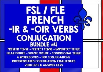 Preview of FRENCH IR VERBS QUICK CONJUGATION WORKBOOKS BUNDLE #4