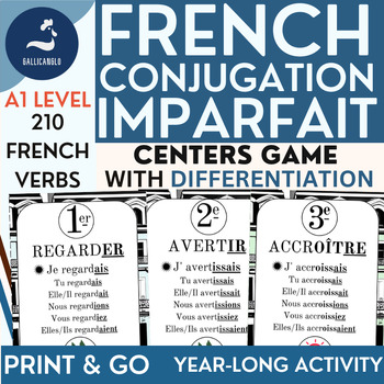 Preview of FRENCH Imperfect tense Imparfait de l'indicatif Center Game with differentiation