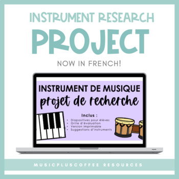 Preview of FRENCH Instrument Research Project for Google Slides™ | Distance Learning