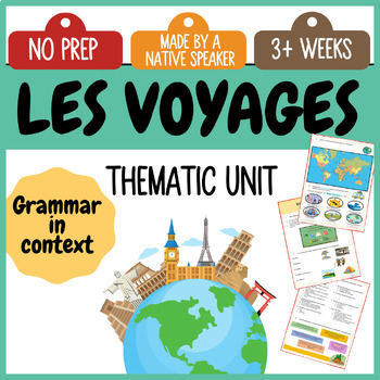 Preview of FRENCH INTERMEDIATE Thematic Unit on Travel & Vacation | Voyages & Futur
