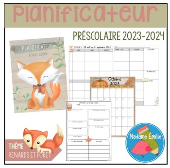 Preview of FRENCH Kinder Teacher planner/ Planificateur (préscolaire) 2024-2025