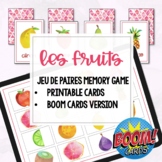 FRENCH Kindergarten Fruits Memory Game Printable & Digital