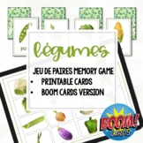 FRENCH Kindergarten Vegetables Memory Game Printable & BOO