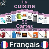 FRENCH Kitchen Vocabulary flashcards - La Cuisine: (9x6cm)-A3