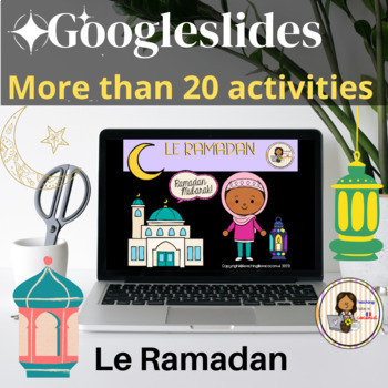 Preview of FRENCH LE RAMADAN | EID  : French Digital Google Slides ( Reading , writing + )