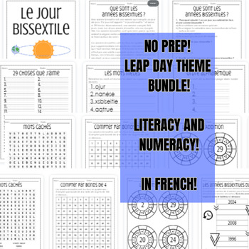 Preview of FRENCH LEAP DAY BOOKLET! No Prep, Ready to Print!