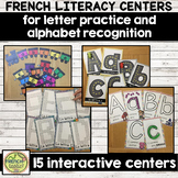 FRENCH LITERACY CENTERS BUNDLE FOR LETTER PRACTICE & RECOG