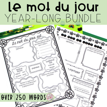 Preview of FRENCH Le mot du jour - YEAR LONG BUNDLE - (September-June WORD WORK)