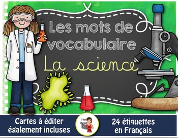 Preview of FRENCH VOCABULARY CARDS LA SCIENCE - Mots de vocabulaire - script et cursif
