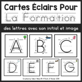 FRENCH Letter Formation Flash Cards with Initial Sound Pic