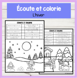 FRENCH Listen and Colour! Hiver | Compréhension orale Écoute et colorie! Winter