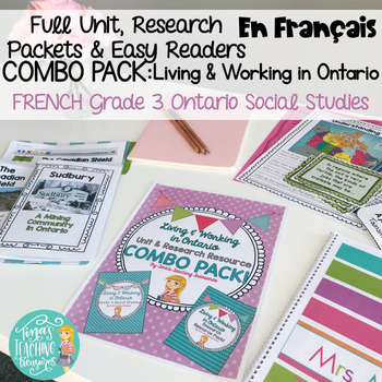 Preview of FRENCH Living and Working in Ontario Unit & Research Resource Combo Pack BUNDLE