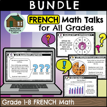 Preview of FRENCH MATH TALKS for All Grades (Use with Google Slides™)