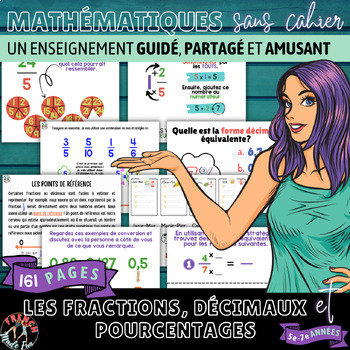 Preview of FRENCH MATHS | SANS CAHIER/PAPERLESS | FRACTIONS, DÉCIMAUX, POURCENTAGES
