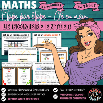 Preview of FRENCH MATHS | SANS CAHIER/PAPERLESS | NOMBRE ENTIER/WHOLE NUMBERS | INTEGERS