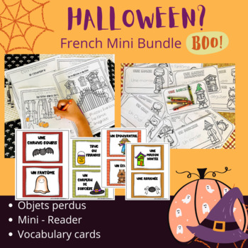 Preview of FRENCH MINI BUNDLE: Halloween reading, writing and counting activities
