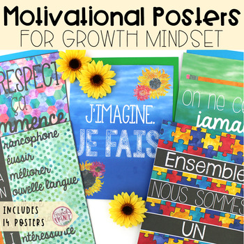 Preview of FRENCH MOTIVATIONAL POSTERS BUNDLE - GROWTH MINDSET (14 AFFICHES)