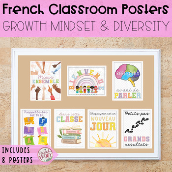 Preview of FRENCH MOTIVATIONAL POSTERS - GROWTH MINDSET (8 AFFICHES)
