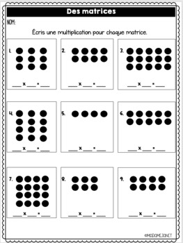 FRENCH MULTIPLICATION (REPEATED ADDITION, EQUAL GROUPS, ARRAYS ...
