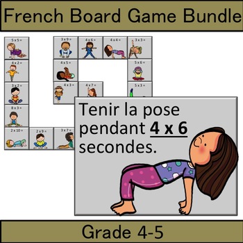 Preview of FRENCH: Math Board Game Bundle: Grade 4-5