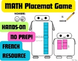 FRENCH - Math Placemat Dice Game - NO PREP!